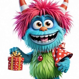 Happy New Year! Cheerful monster.