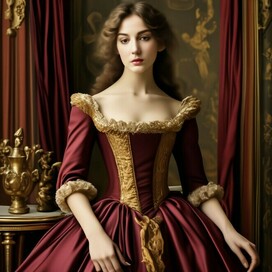 Girl in burgundy