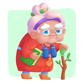 Character design - cute grandma