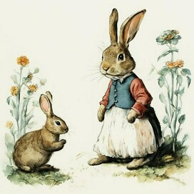 Mary the rabbit with her son