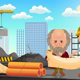 Charles Darwin at the construction site