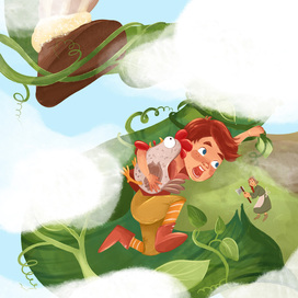 Illustratio for book named Jack and beanstalk