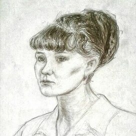 Portrait of a woman in pencil