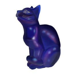 Blue porcelain cat