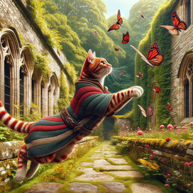 Medieval Cat Who Catches Butterflies from Egemen Mustafa Şener