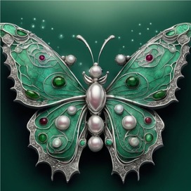 Butterfly with pearls