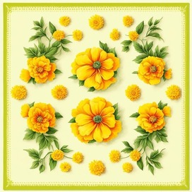 Floral ornament " Marigolds" ( 1 )