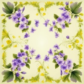 Floral ornament " Violets" ( 1 )