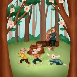 Bokok illustration for kids Rabbit family