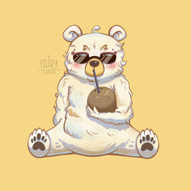 Teddy bear character, ice cream packaging design