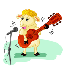 The sheep is a musician