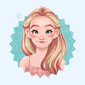 Portrait of a girl in Barbie style