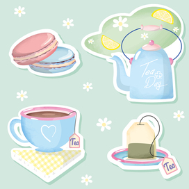 Tea Day Stickers