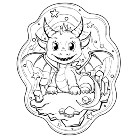 Dragon coloring page for kids .