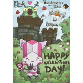 Valentine's Day greeting card for lovers of games and PCs