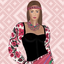 Моя fashion иллюстрация: модель «Славянские узоры».