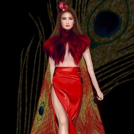 Моя fashion иллюстрация: модель «Жар-птица»
