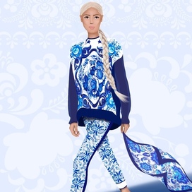Моя fashion иллюстрация: модель «Гжель»