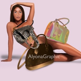 Моя fashion иллюстрация: модель c культовыми сумками