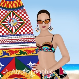 Моя fashion иллюстрация: модель DOLCE & GABBANA CARRETTO