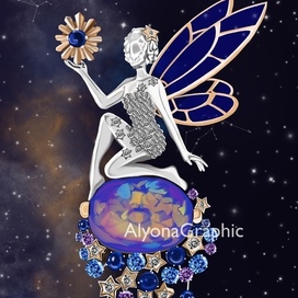 Моя fashion иллюстрация: брошь Van Cleef & Arpels
