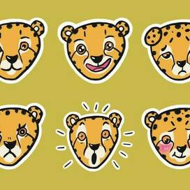 Cheetah. Sticker pack