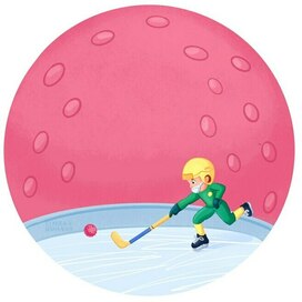 Hockey with a ball. Book about sports and balls