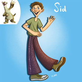 Humanization of the characters from the cartoon "Ice Age" - Sid