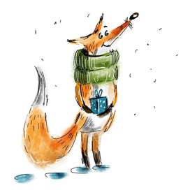 Fox in green the scarf