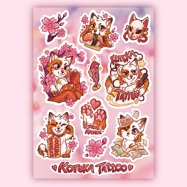 Sticker pack with Japanese cat