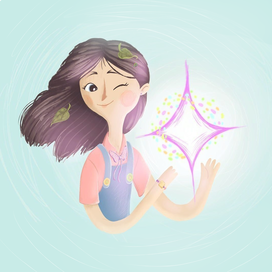 The girl with the star in her hands