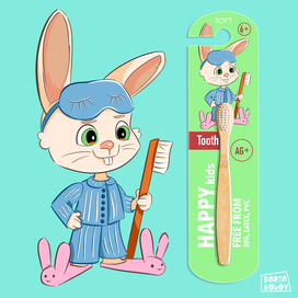 Character Rabbit for toothbrush packaging