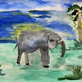 Summer with an elephant