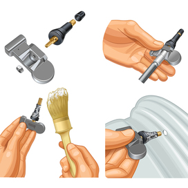 Mounting a pressure sensor with a fitting