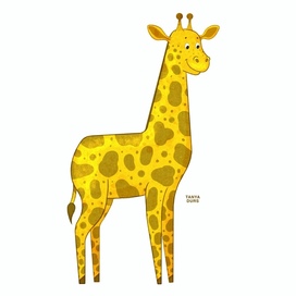 Giraffe character design. Children book illustration.