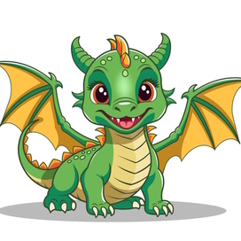Vector cute funny dragon cub