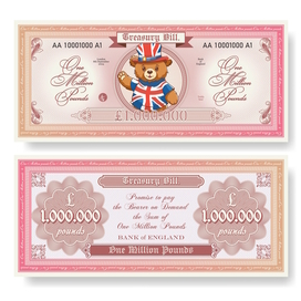 Vector Teddy Bear on Bank of England Million Pound Note