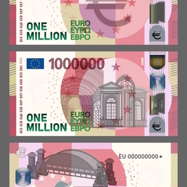 European Union 1,000,000 Euro Vector Banknote