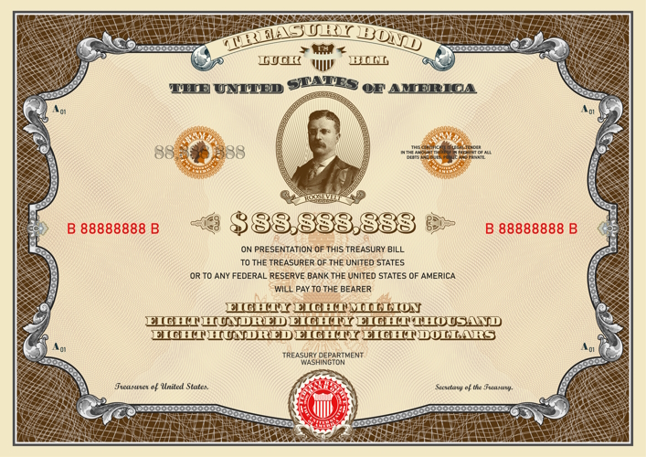 Vector Treasury Bond 88888888 dollars US