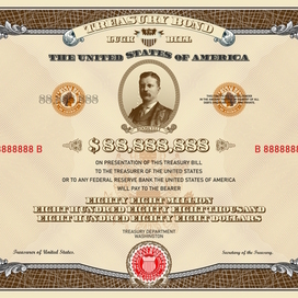 Vector Treasury Bond 88888888 dollars US
