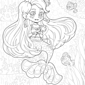 Mermaid. Anti-stress coloring page