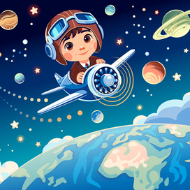 Boy Pilot in Space