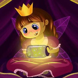 Book illustration "princess and fireflies"