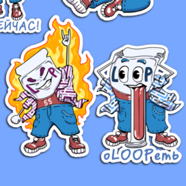 Sticker pack with a brand character