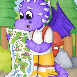 Dragon in search of treasure