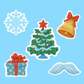 New Year's stickers