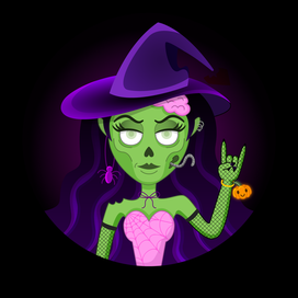 Zombie-witch. Halloween