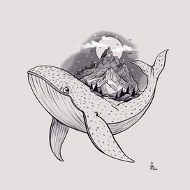 inktober whale.