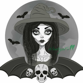 Witch, Skulls, Halloween