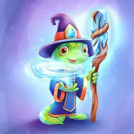 A character for the board game “Lizard Mage.”